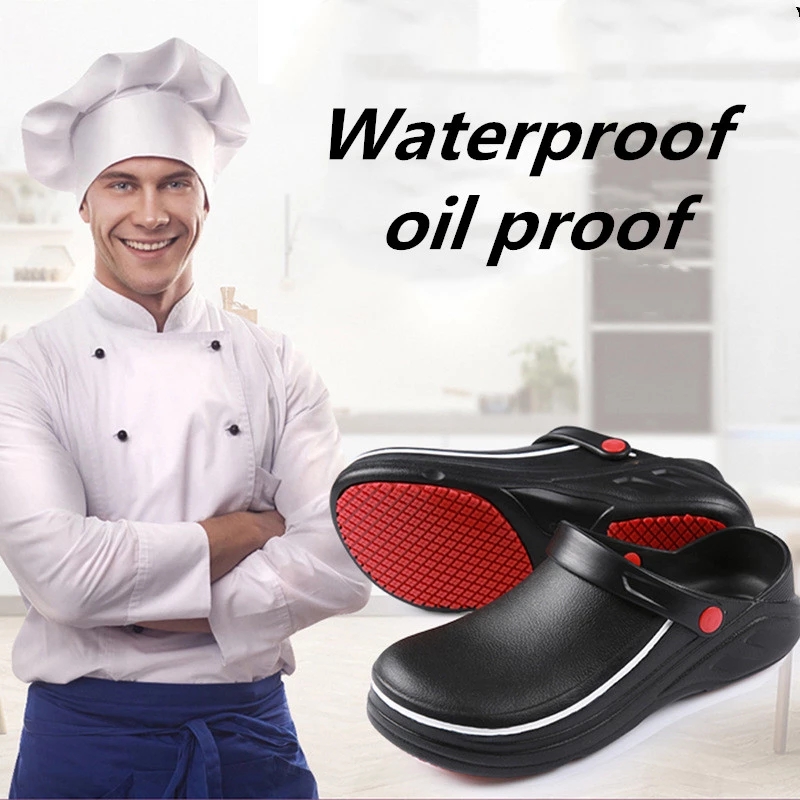 Kitchen Gadgets For Men - FUQIAO EVA 高品質シェフシューズノンスリップ防水耐油キッチン作業靴シェフマスタークックレストランスリッパ