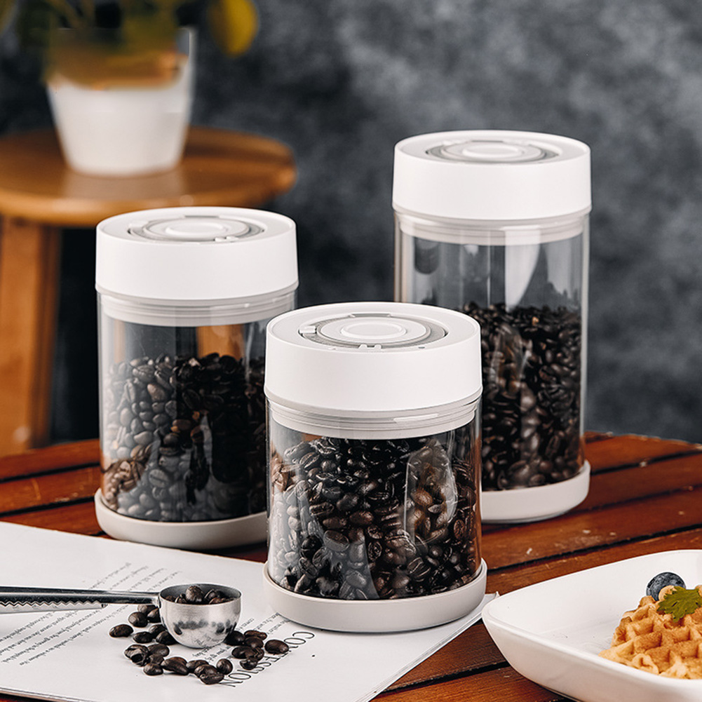 Kitchen Gadgets Organizer - キッチン防湿ガラスコーヒー豆ジャー自動インテリジェント真空保存密封ジャー食品フルーツシリアルティーコンテナ