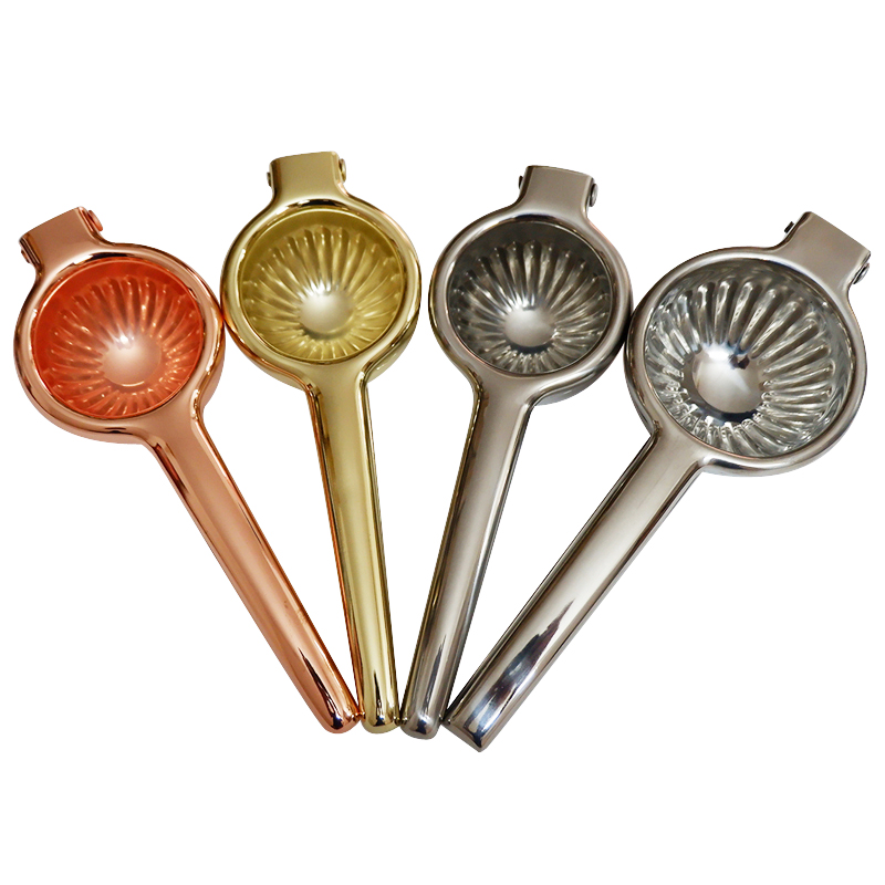 Kitchen Gadgets Gold - 手動式ステンレス製レモン絞り器、柑橘類用ジューサー、ライム絞り器、キッチンやバーで使える調理器具 - 銅色/金色/銀色