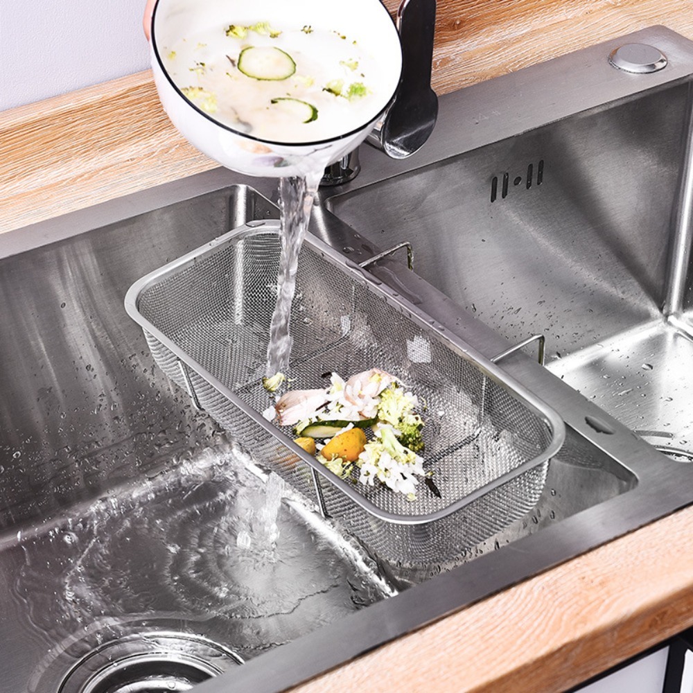 Kitchen Helper Gadgets - キッチンヘルパーシンク排水バスケット多機能吊り下げ式収納乾燥ラックステンレス鋼フィルター収納棚