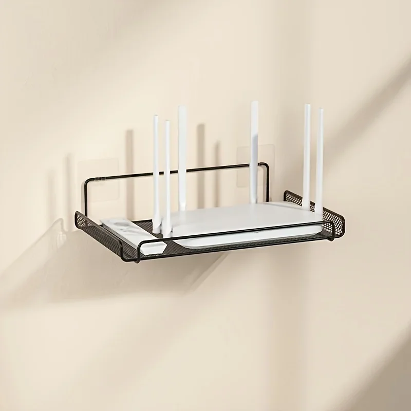 Kitchen Gadgets Organizer - ステンレス製ルーターシェルフ 穴あけ不要 WiFi 壁掛けルーター収納オーガナイザー ホーム バスルーム