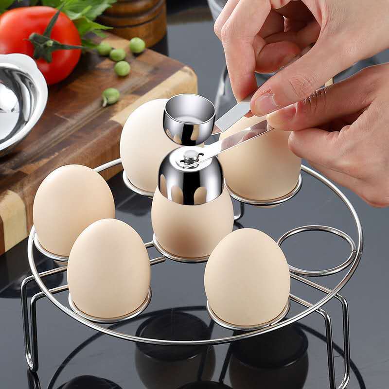 304 ステンレス鋼の卵はさみ卵殻オープナー双頭金属ゆで卵ク - Egg Separator Tool のレビューと価格