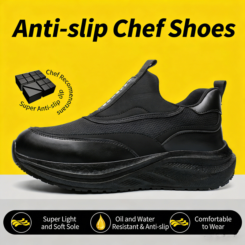 プラットフォームメンズレザーシューズ防水アンチスリップシェフ - Kitchen Gadgets For Men のレビューと価格
