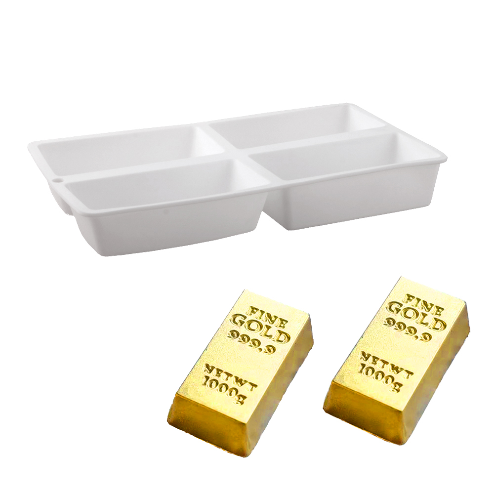 ゴールドバー型ムースケーキベーキングモールド、シリコンケーキ - Kitchen Gadgets Gold のレビューと価格