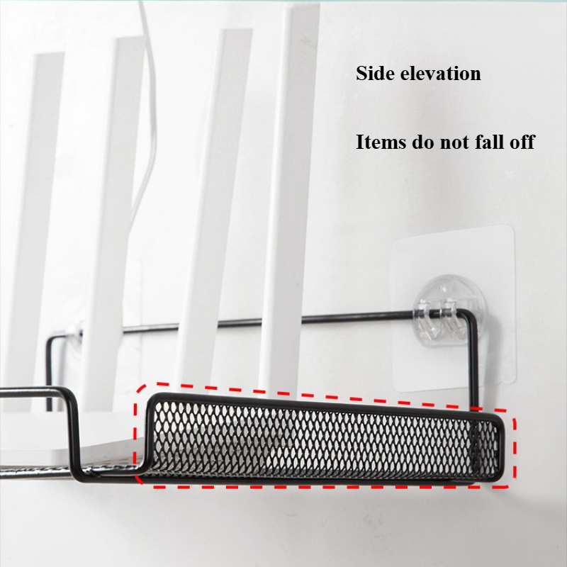 穴あけ不要の壁掛け式ルーターシェルフ。金属製メッシュ素材で、 - Kitchen Gadgets Organizer のレビューと価格