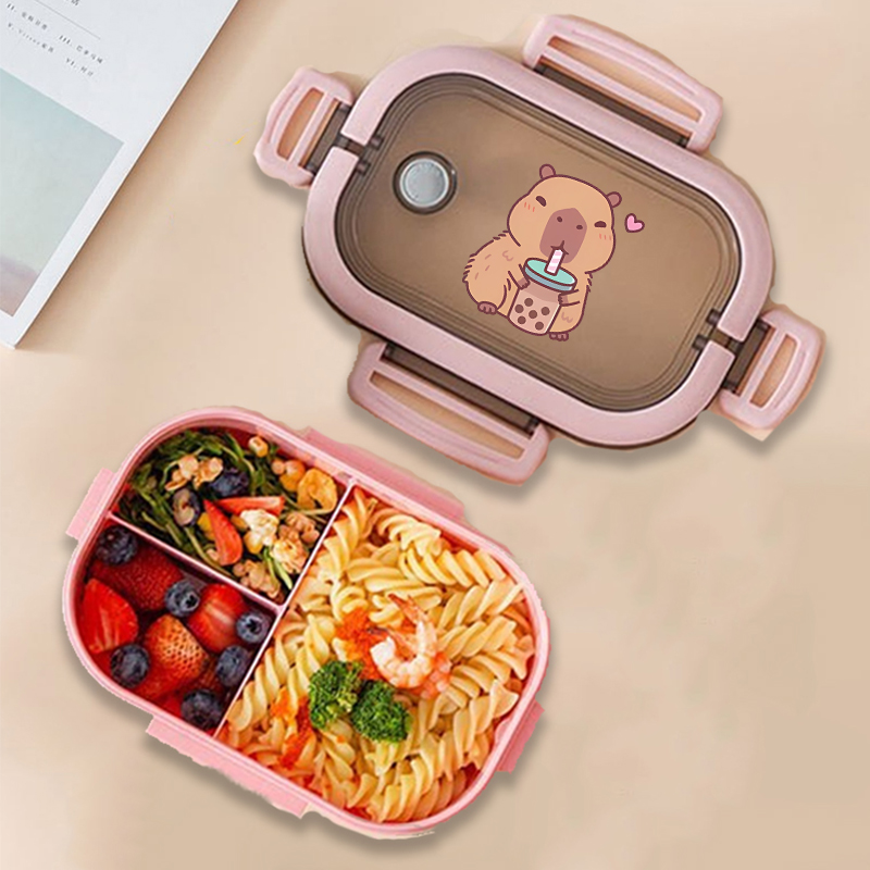 カピバラ弁当箱アニメ動物プリント食品保存容器子供学校ピクニッ - Kitchen Gadgets Organizer のレビューと価格