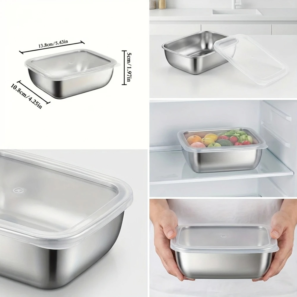 6個入りステンレス製食品保存容器漏れ防止6個入りステンレス製 - Kitchen Gadgets Organizer のレビューと価格