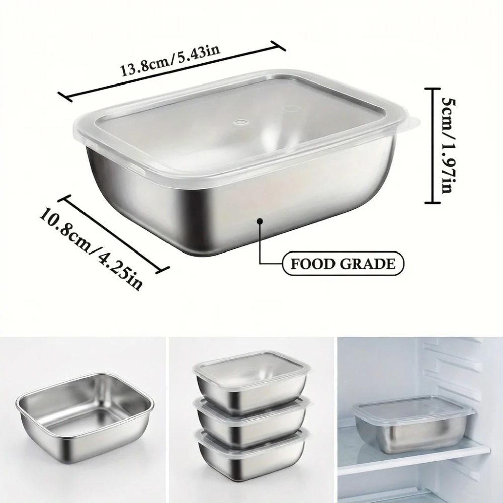 6個入りステンレス製食品保存容器漏れ防止6個入りステンレス製 - Kitchen Gadgets Organizer のレビューと価格
