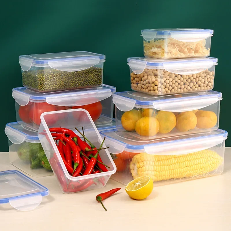 キッチン冷蔵庫密閉型長方形冷蔵庫収納ボックス蓋付きプラスチッ - Kitchen Gadgets Organizer のレビューと価格