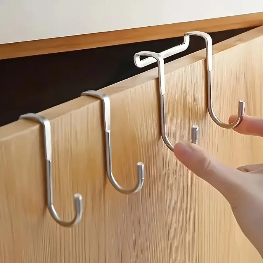 1/5個 ステンレス製ダブルS字型フック 穴あけ不要 キッチ - Kitchen Gadgets Organizer のレビューと価格