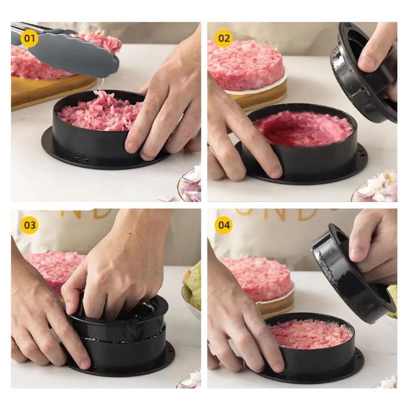 ラウンドハンバーガーバーガープレスビーフグリル食品グレード  - Kitchen Helper Gadgets のレビューと価格