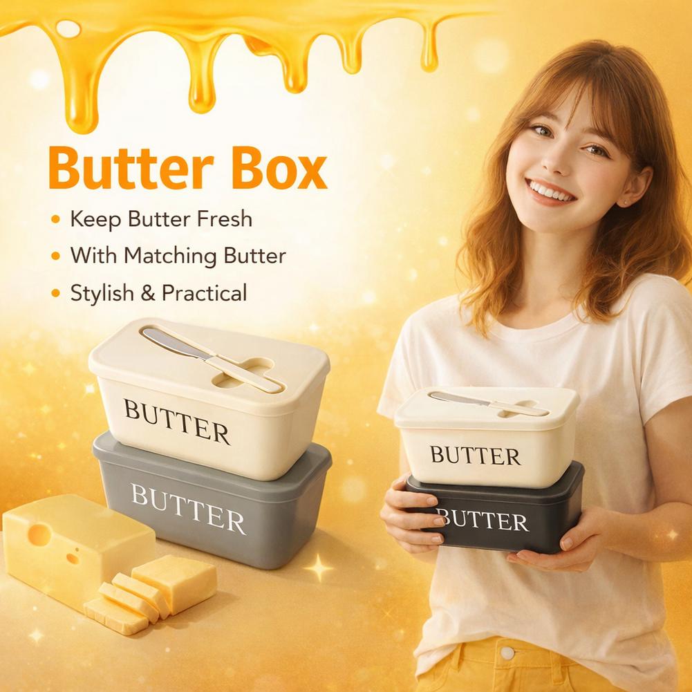 蓋とスプレッダー付きPPバターディッシュ、冷蔵庫用気密バター - Kitchen Gadgets Organizer のレビューと価格