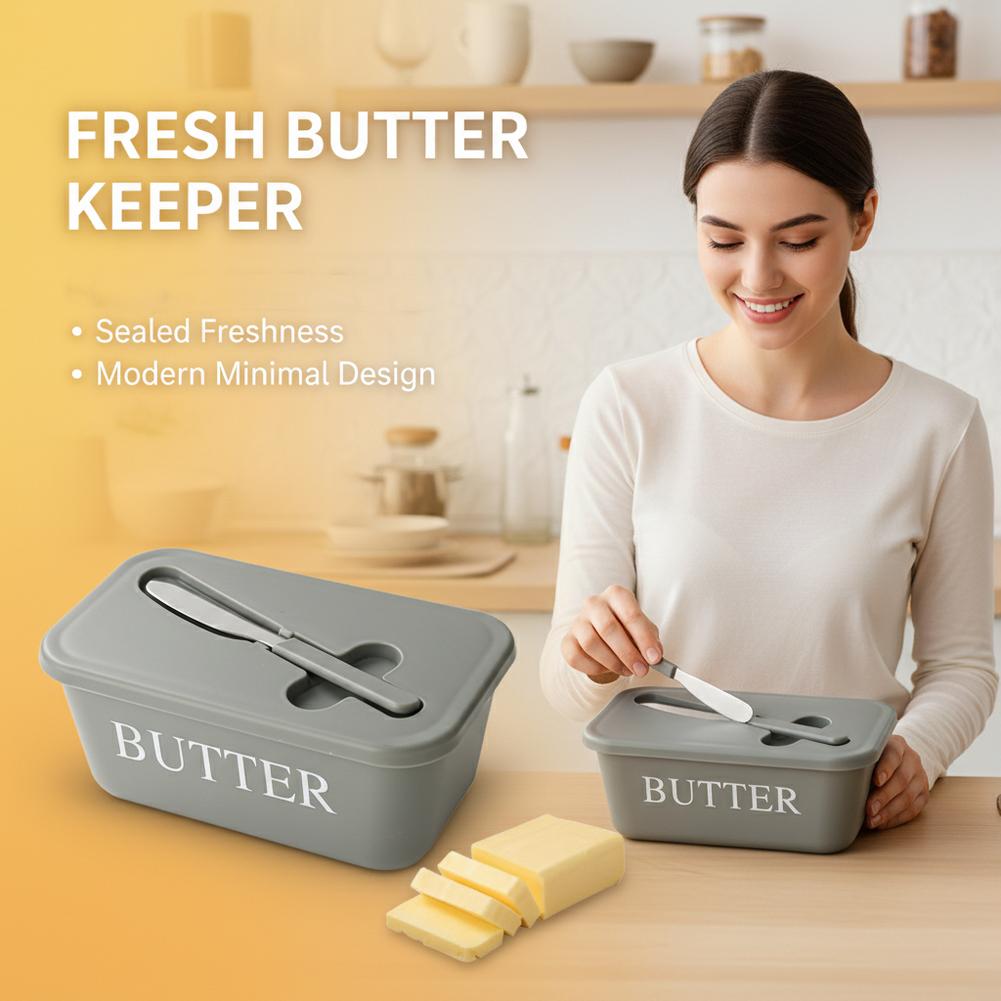 蓋とスプレッダー付きPPバターディッシュ、冷蔵庫用気密バター - Kitchen Gadgets Organizer のレビューと価格
